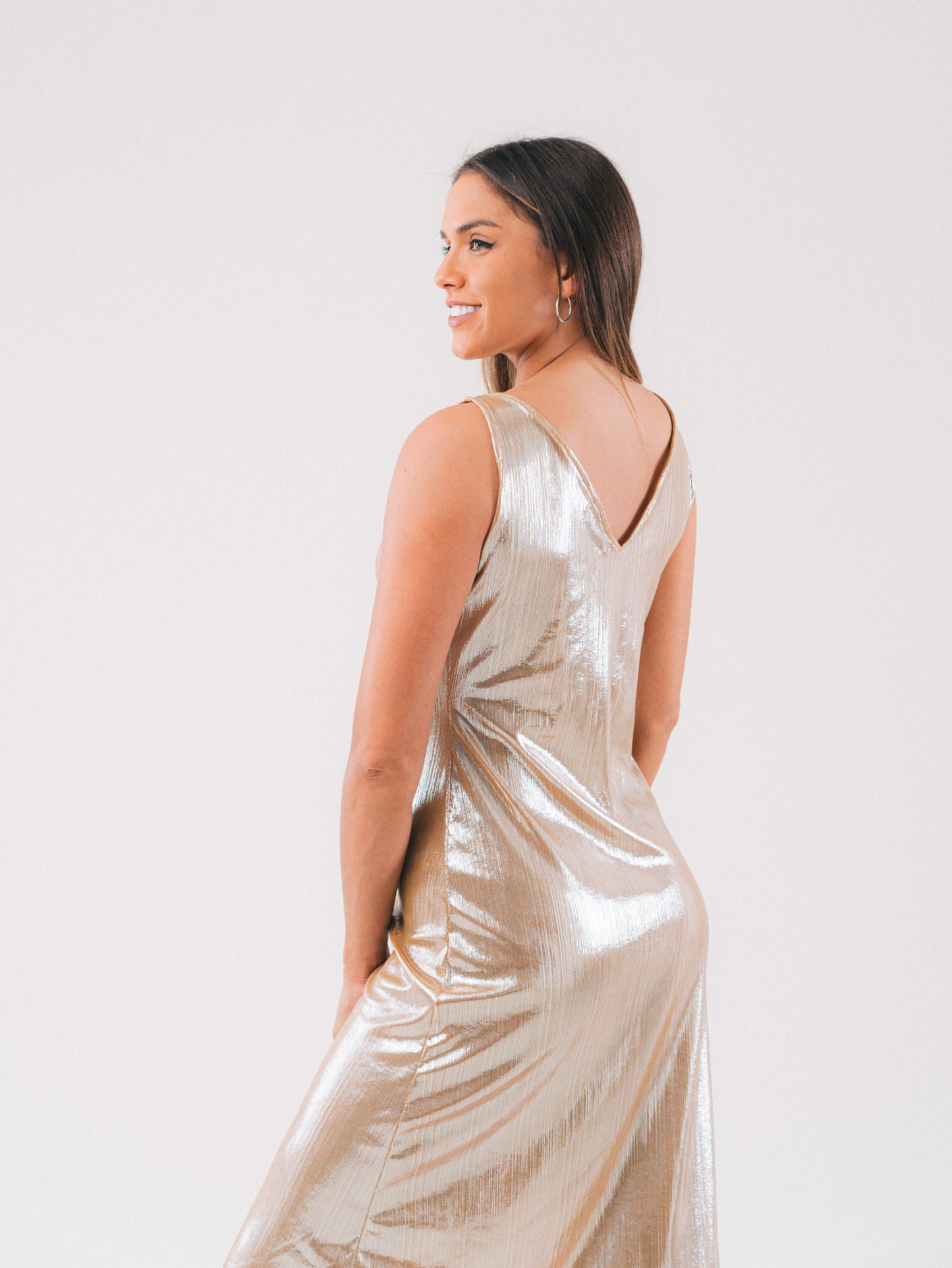 Vestido largo con escote forma V