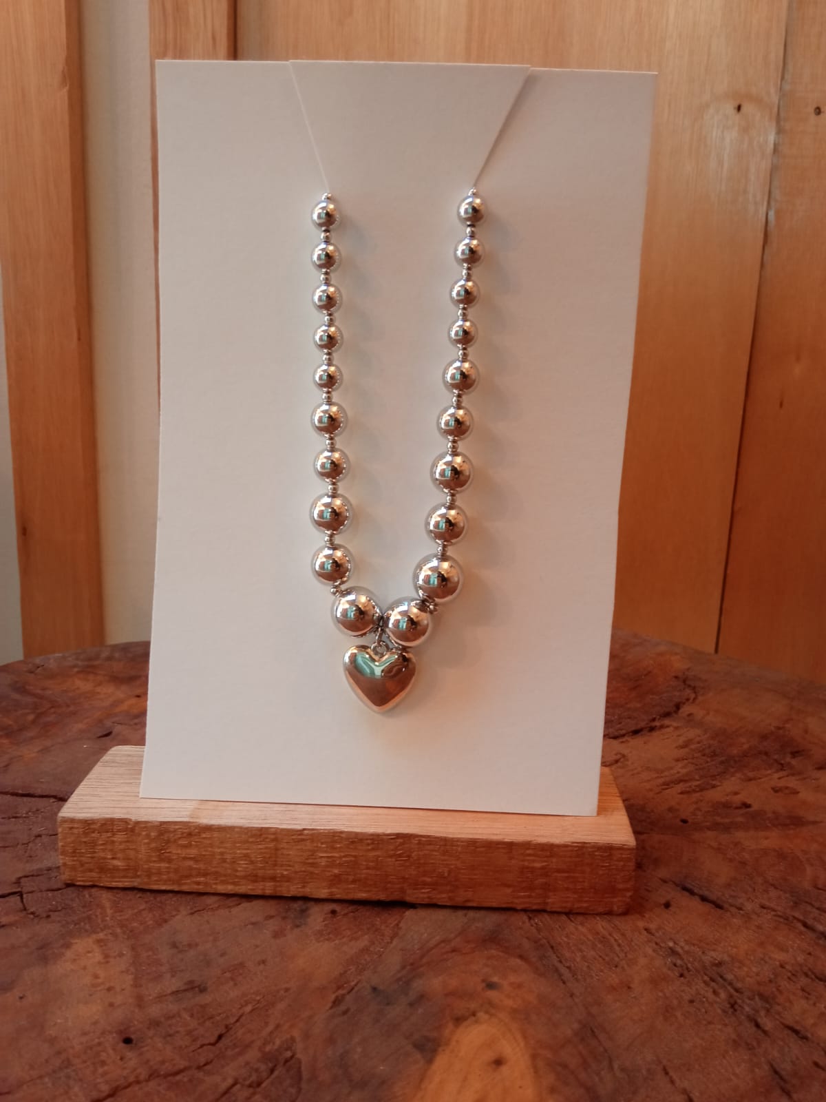 Collar Corazón Plateado