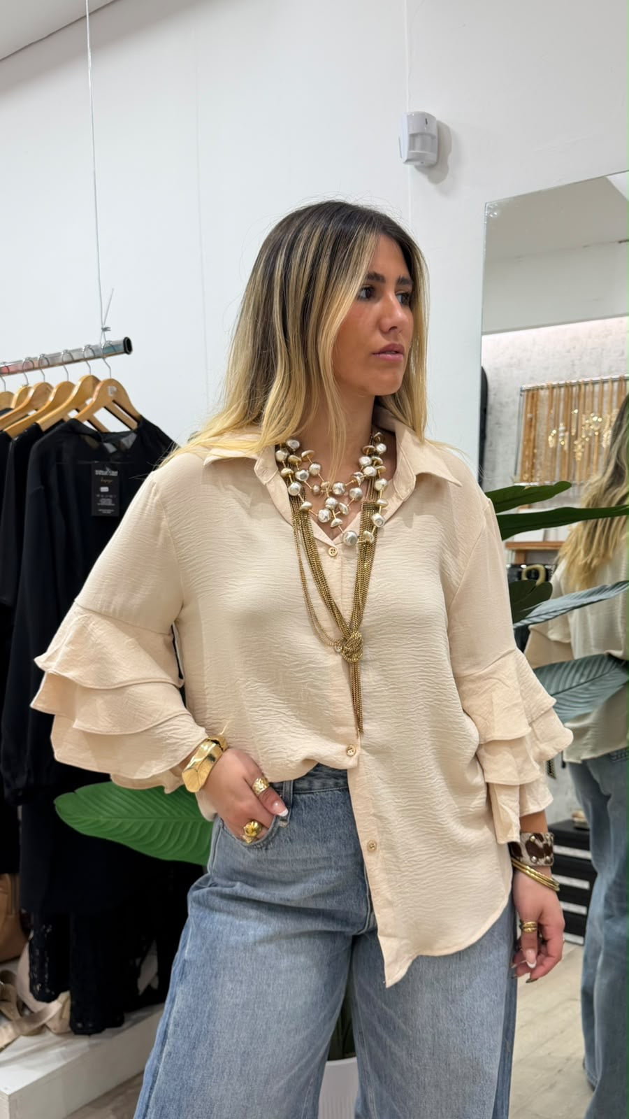 Camisa Volados Crepe