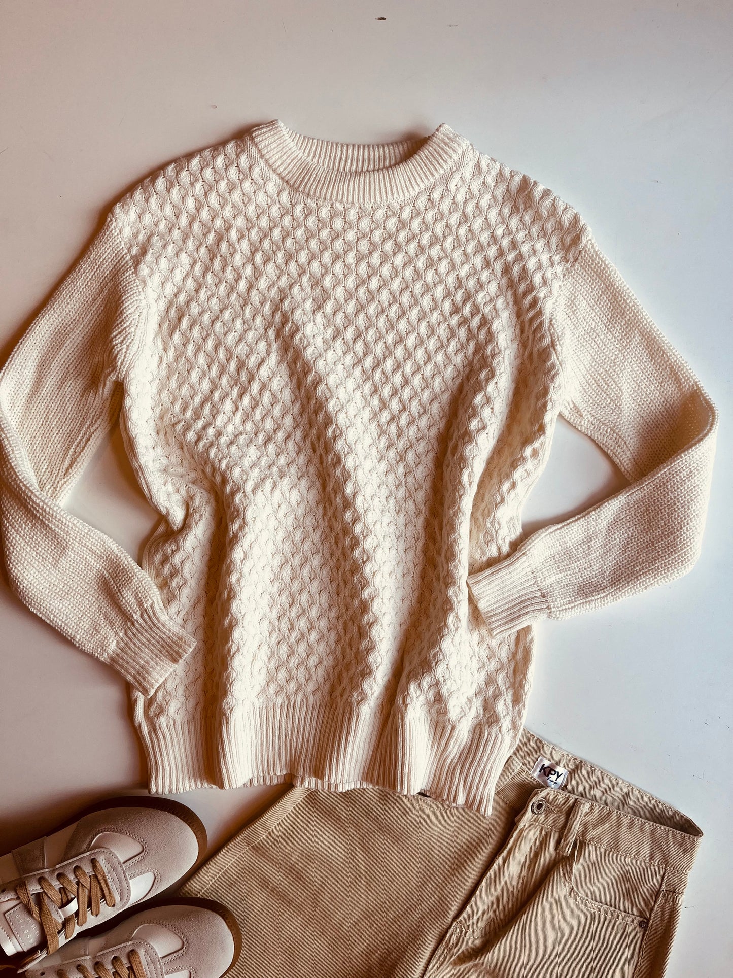 Sweater blanco panal