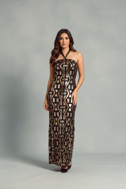 Vestido Strapples Lentejuelas