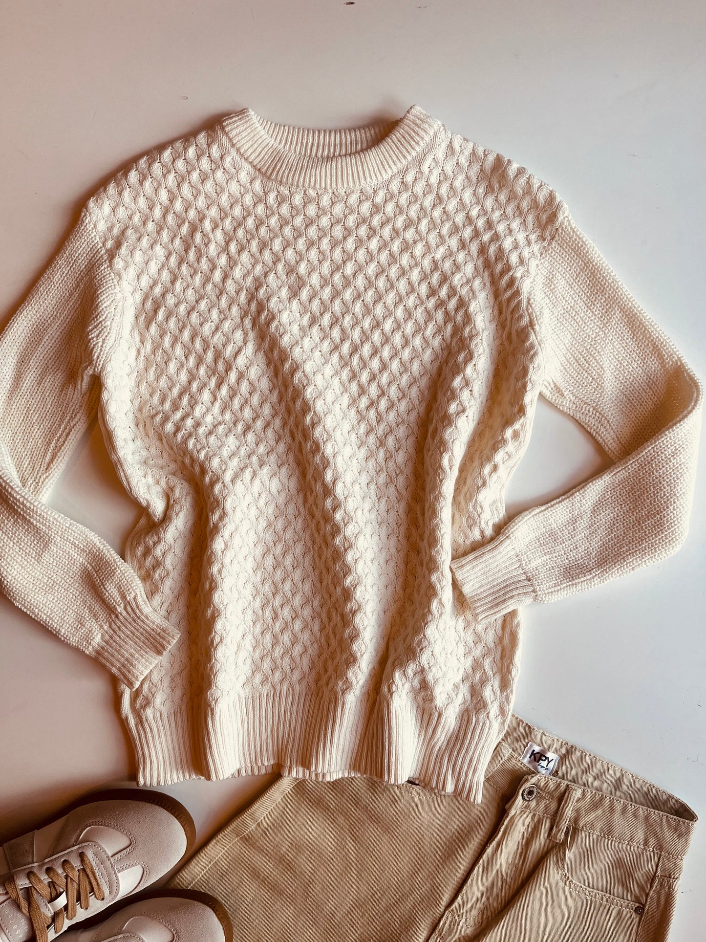 Sweater blanco panal