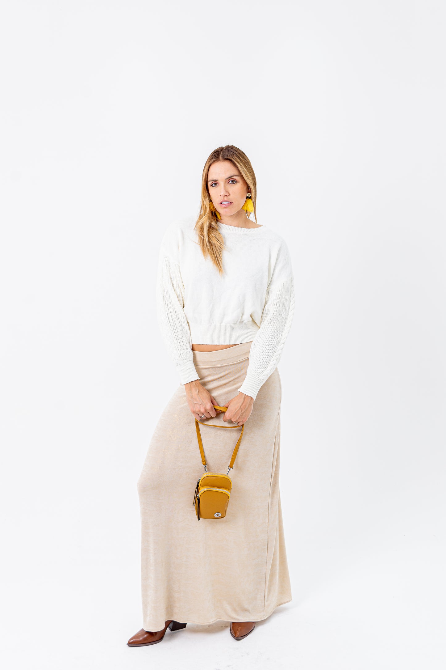 Sweater manga trenza