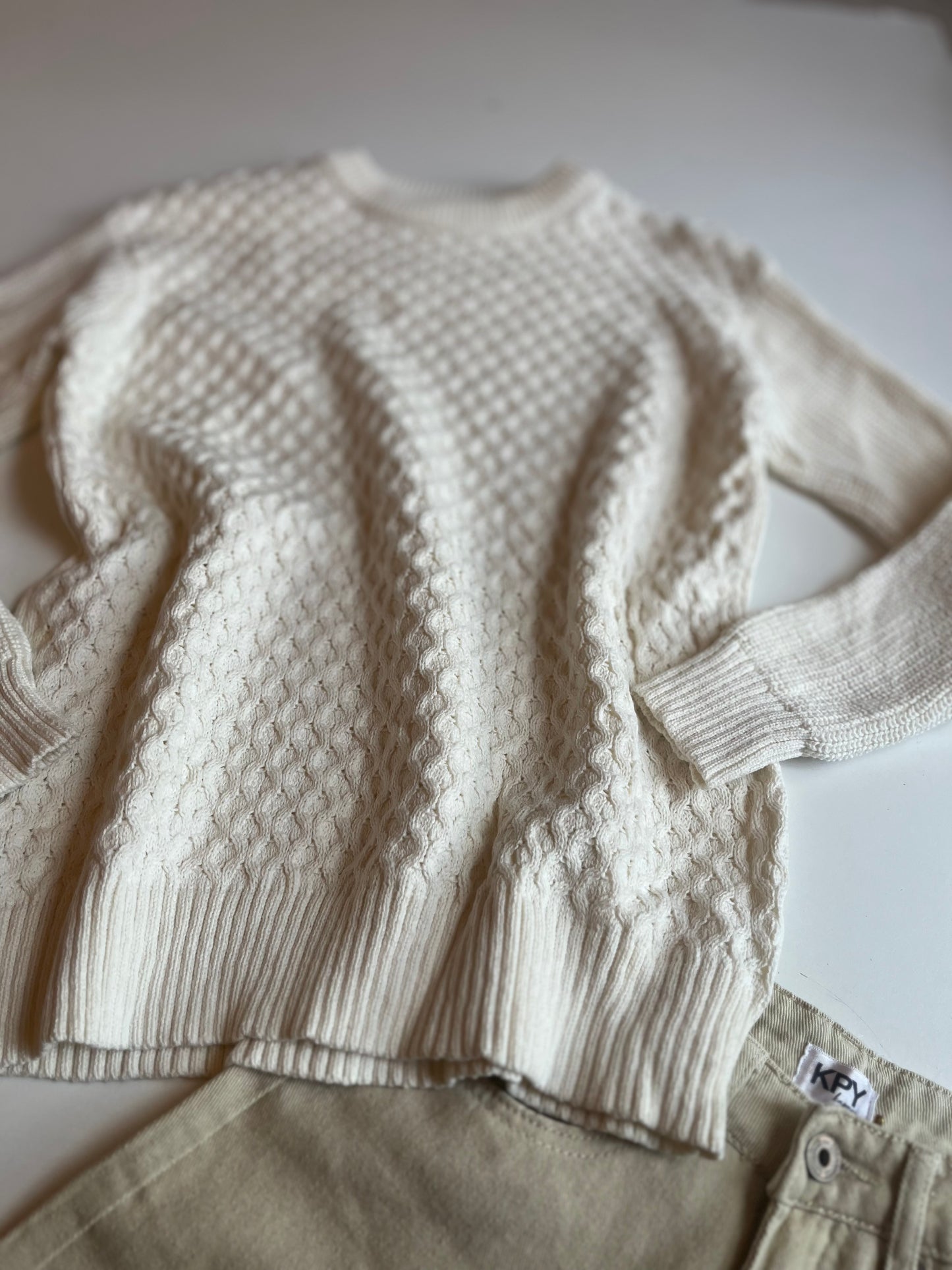 Sweater blanco panal