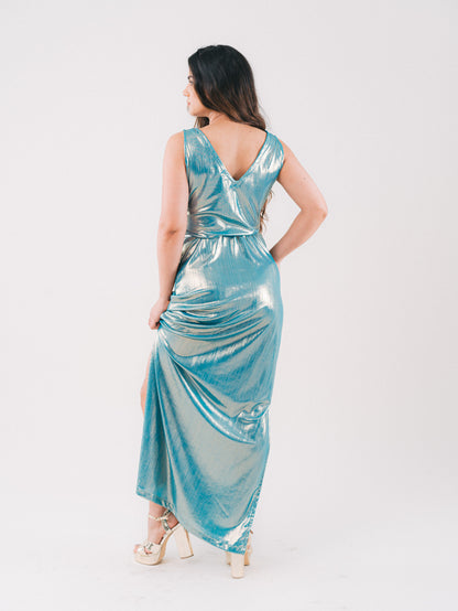 Vestido largo con escote forma V