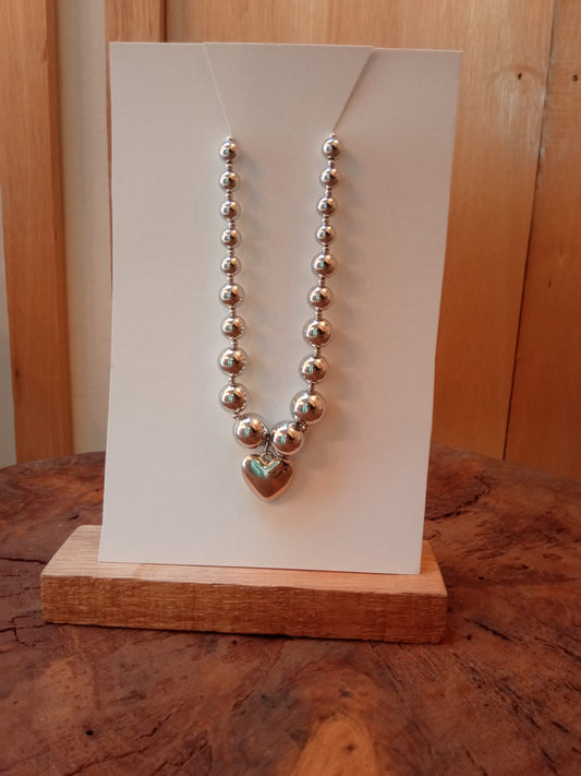 Collar Corazón Plateado