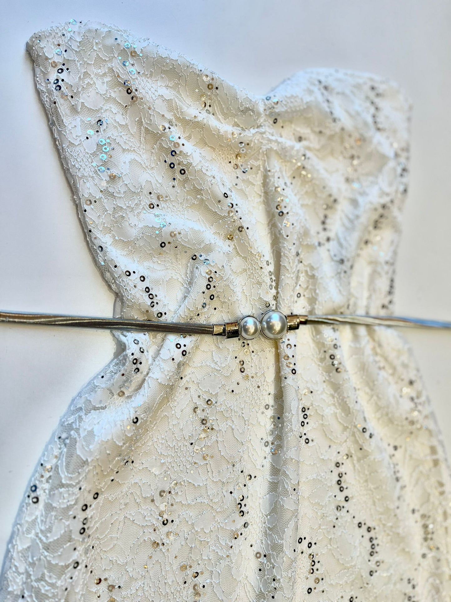 Vestido encaje strapless