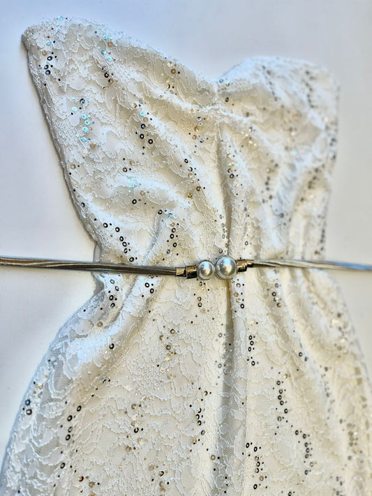 Vestido encaje strapless