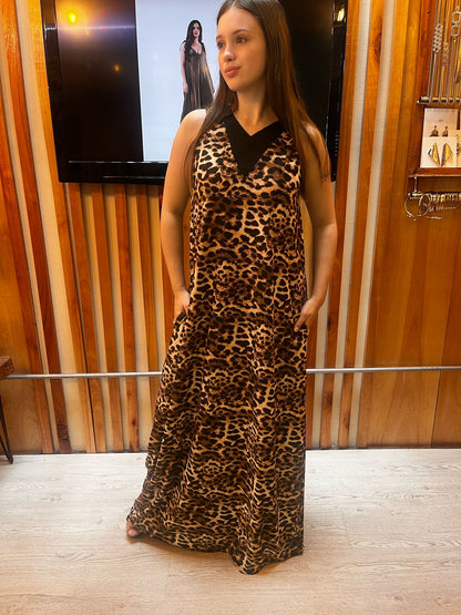 Vestido en V print